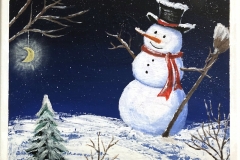 Snowman Waiting for Christmas, 14x14, 2019-12-14